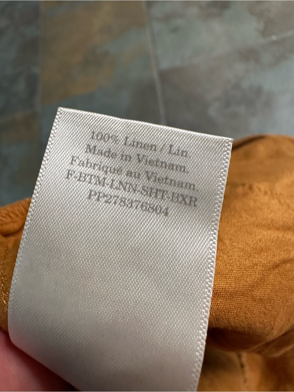 Everlane 100% Linen Shorts Womens Large Elastic Tan Rust Burnt Orange Pull On - Picture 5 of 8